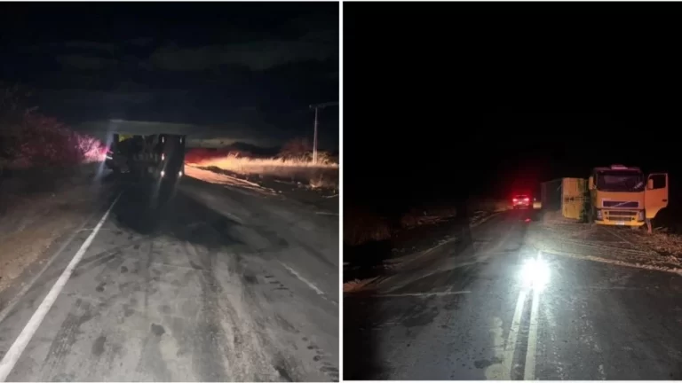 CASA NOVA: Rodovia é parcialmente interditada após acidente com carreta na BR-235