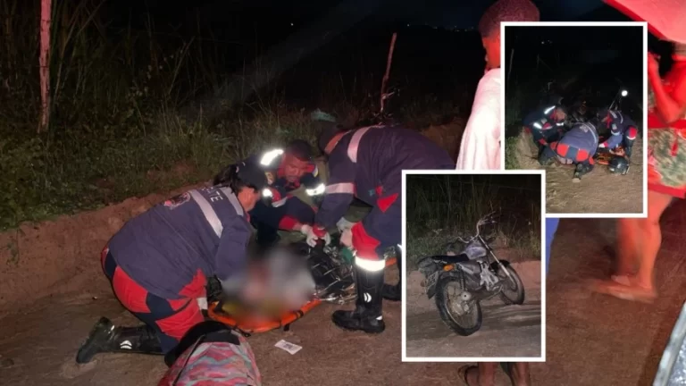 ESTRADA ESBURACADA: Motociclista fica ferido após cair em via de Conceição do Coité