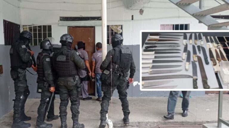 Celulares e armas brancas apreendidas em operação de força máxima no Complexo Penitenciário em Salvador