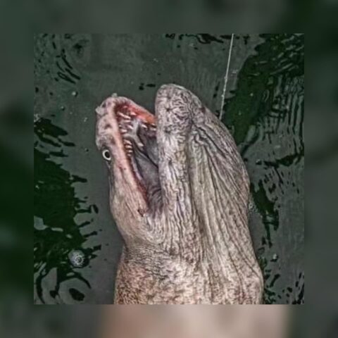 “FILME DE TERROR”: pescador fisga criatura gigante e bizarra; veja fotos 1 - “FILME DE TERROR”: pescador fisga criatura gigante e bizarra; veja fotos