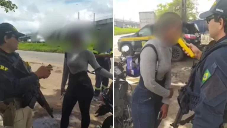 CONFUSÃO NA BR-324: Mulher tenta morder bafômetro durante blitz da PRF em Salvador