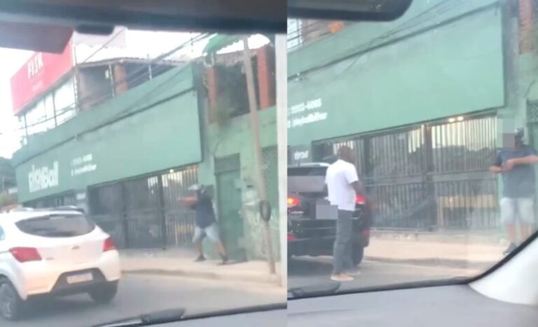 SACOU A ARMA! Policiais de folga se desentendem no trânsito na Lucaia e clima esquenta