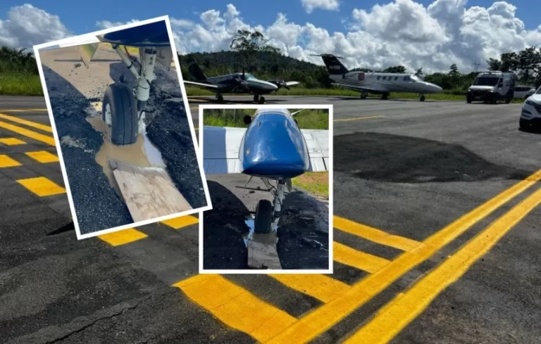 AVIÃO ATOLOU! Governo diz que “não há qualquer problema estrutural na pista do Aeródromo de Ipiaú
