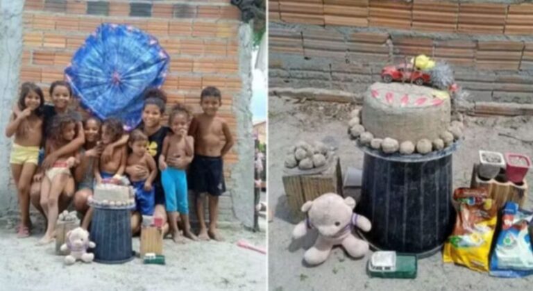 EMOCIONANTE: Criança comemora aniversário com bolo e doces de areia e viraliza na web