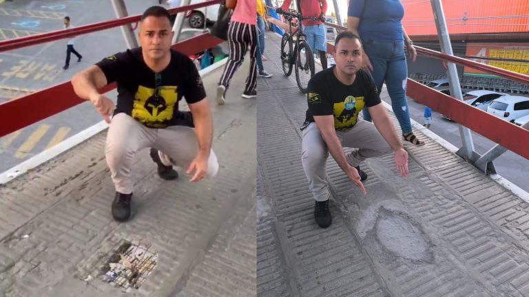 BURACOS NA PASSARELA: candidato a vereador denuncia descaso e diz que prefeitura de Lauro só funciona sob pressão