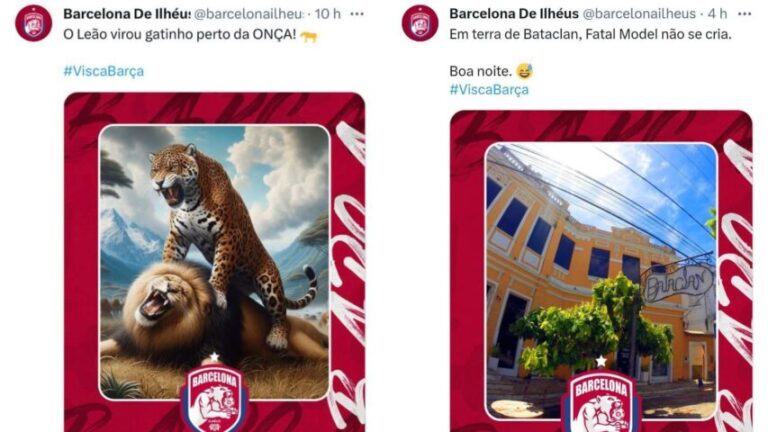 Perfil ‘semioficial’ do Barça de Ilhéus viraliza após zoeira com Vitória: “Fatal Model não se cria”