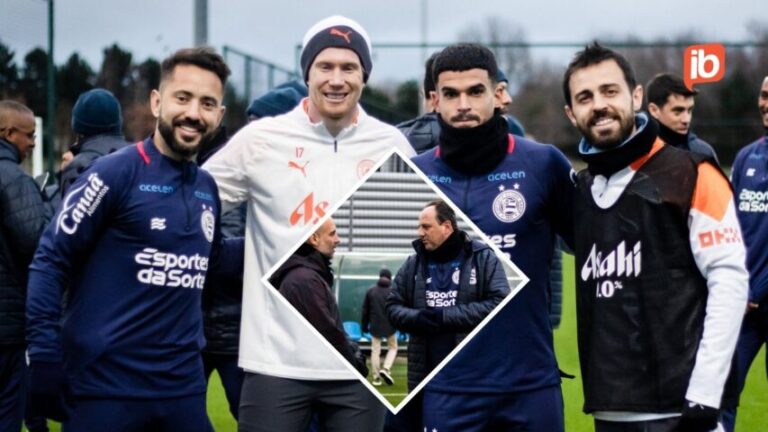 ENCONTROS DE MILHÕES: Bahia publica fotos do elenco com dupla vencedora do Manchester City