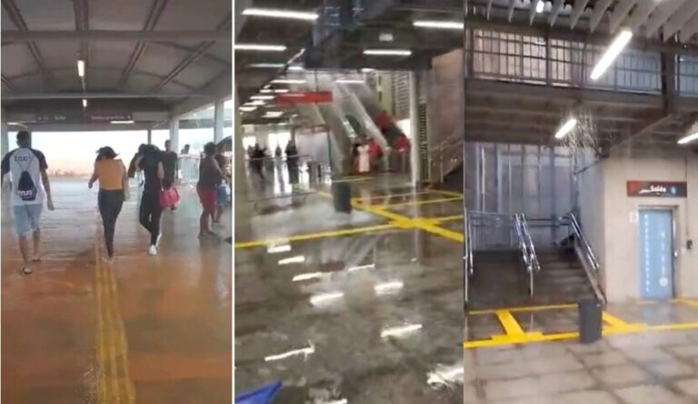 ABSURDO: Recém inaugurada, Estação Águas Claras fica inundada após chuva