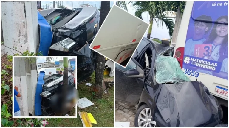 Colisão entre carro e ônibus em Arembepe deixa motorista em estado grave