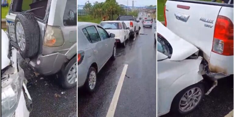 URGENTE! Oito carros se envolvem em engavetamento na Av. Paralela