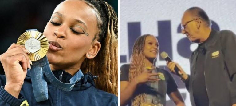‘EU SOU BRASILEIRA’: Rebeca Andrade desabafa sobre pressão para falar inglês em entrevistas