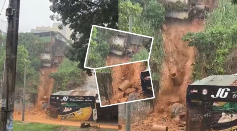 SITUAÇÃO PREOCUPANTE! Deslizamento de terra na Av. Ogunjá volta a assustar moradores
