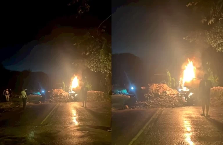 Moradores protestam contra buracos na Estrada do Derba